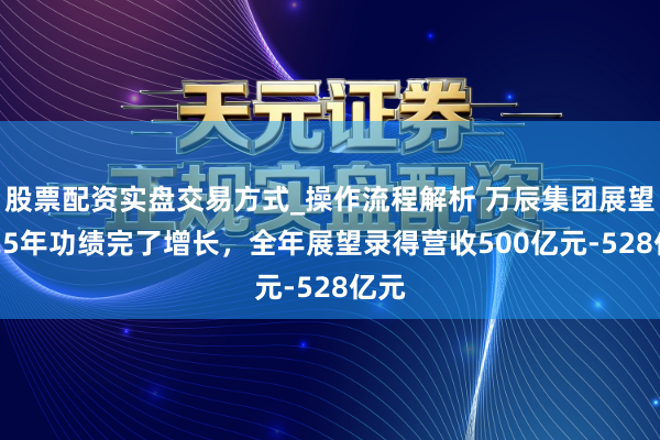 股票配资实盘交易方式_操作流程解析 万辰集团展望2025年功绩完了增长，全年展望录得营收500亿元-528亿元